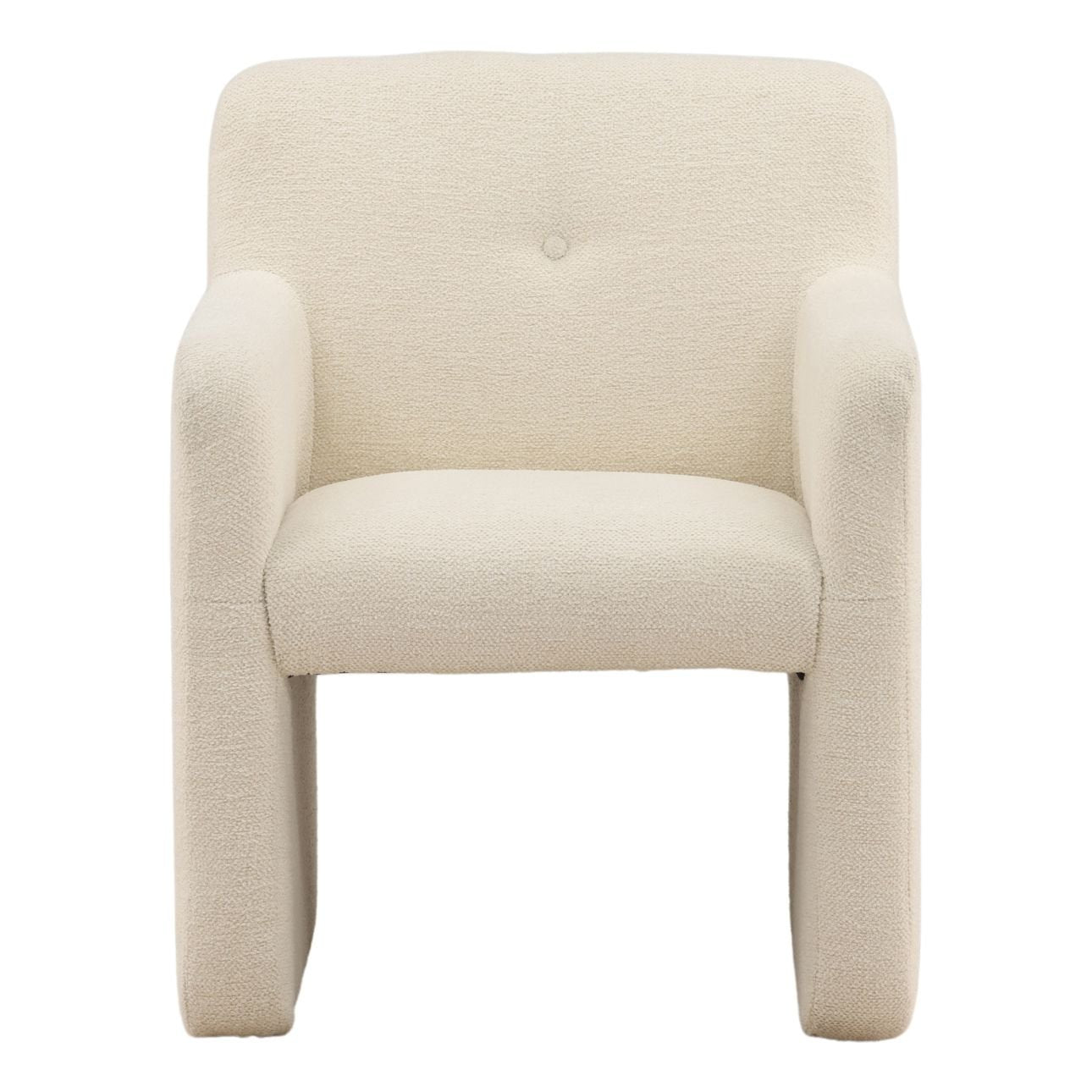 Cream Basketweave Fabric Chair 25.5 in Wide