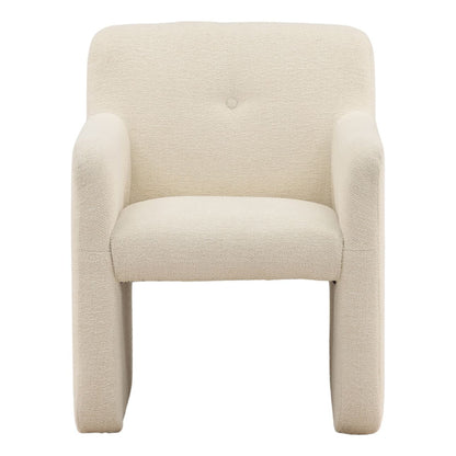 Cream Basketweave Fabric Chair 25.5 in Wide