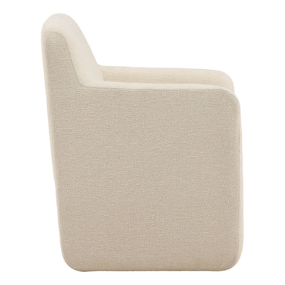 Cream Basketweave Fabric Chair 25.5 in Wide