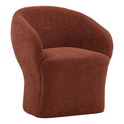 Colorado Rust Chunky Woven Chenille Fabric Chair 28.5 in Wide