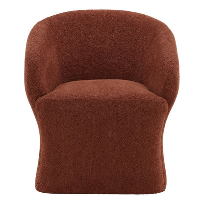 Colorado Rust Chunky Woven Chenille Fabric Chair 28.5 in Wide