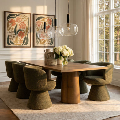Heritage Woven Chenille Fabric Dining Chair