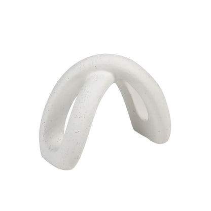 White Stoneware Sculpture 8.5 in Wide