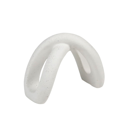 White Stoneware Sculpture 8.5 in Wide