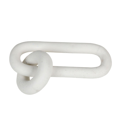 White Stoneware Link 16 in Wide