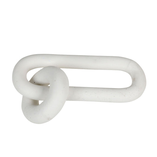 White Stoneware Link 16 in Wide