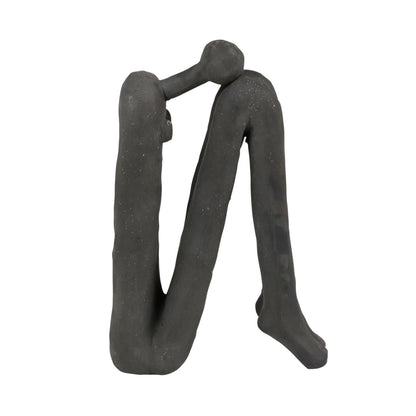 Dark Grey Stoneware Sculpture 7 in Wide