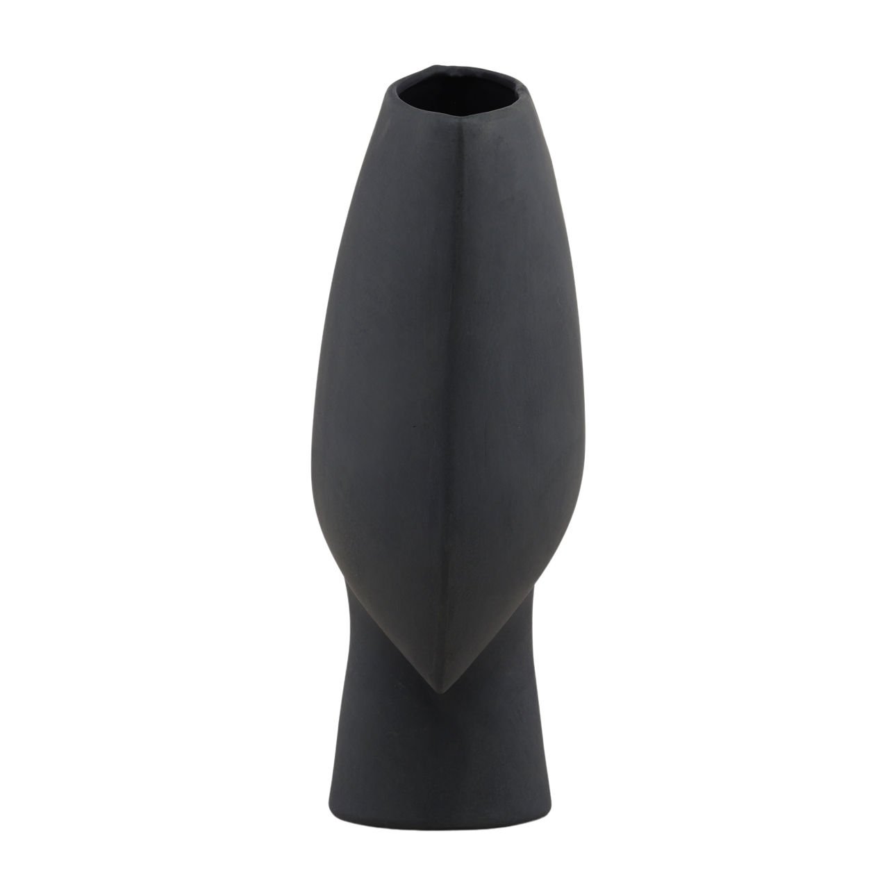 Black Terracotta Vase 12.5 in Wide