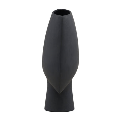 Black Terracotta Vase 12.5 in Wide