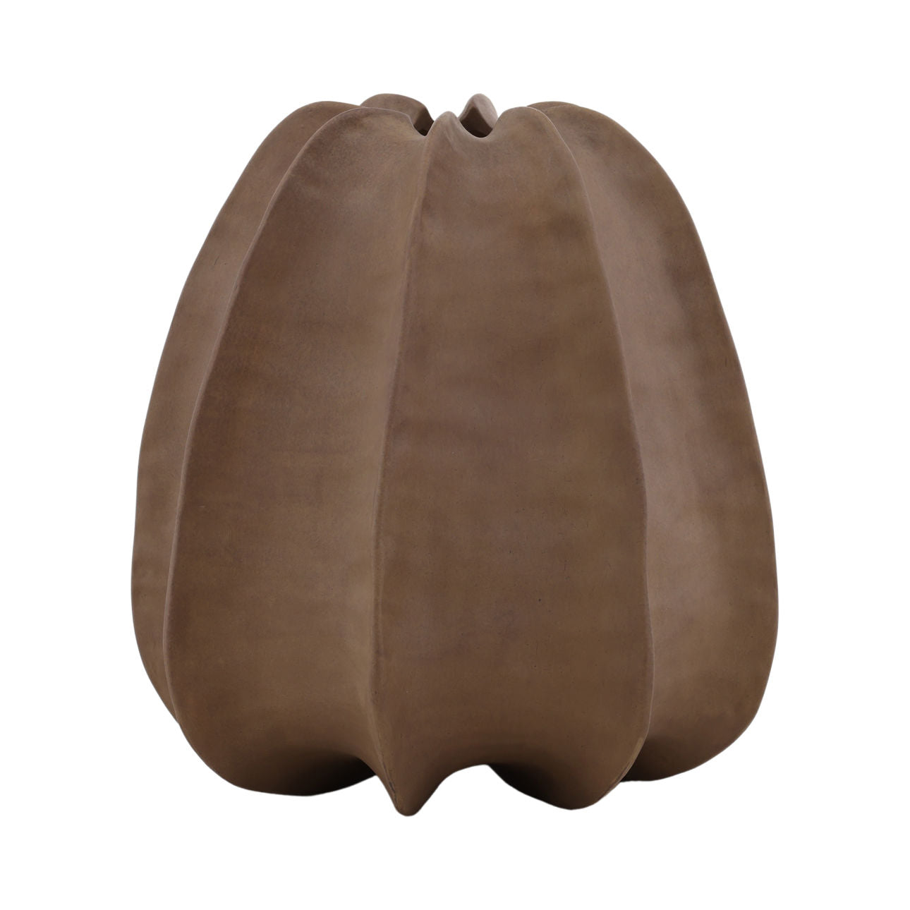Light Brown Terracotta Vase 13.5 in Wide