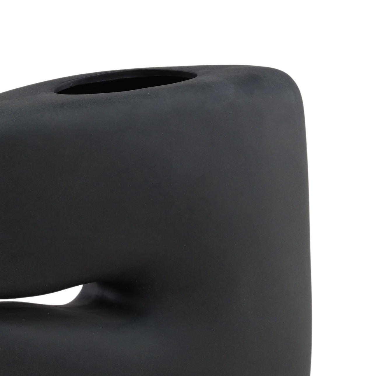 Black Terracotta Vase 13 in Wide