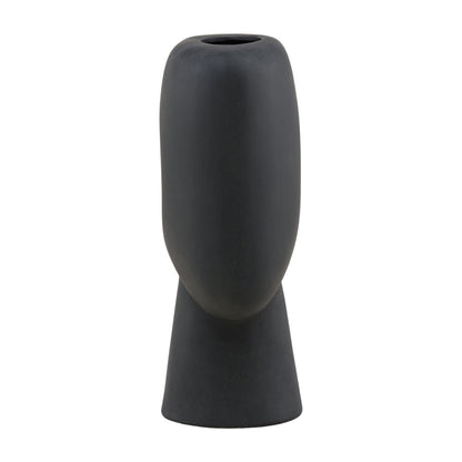 Black Terracotta Vase 13 in Wide