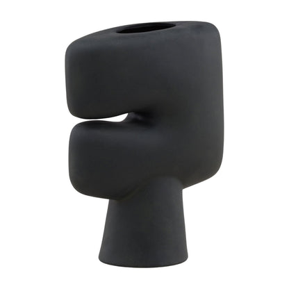 Black Terracotta Vase 13 in Wide