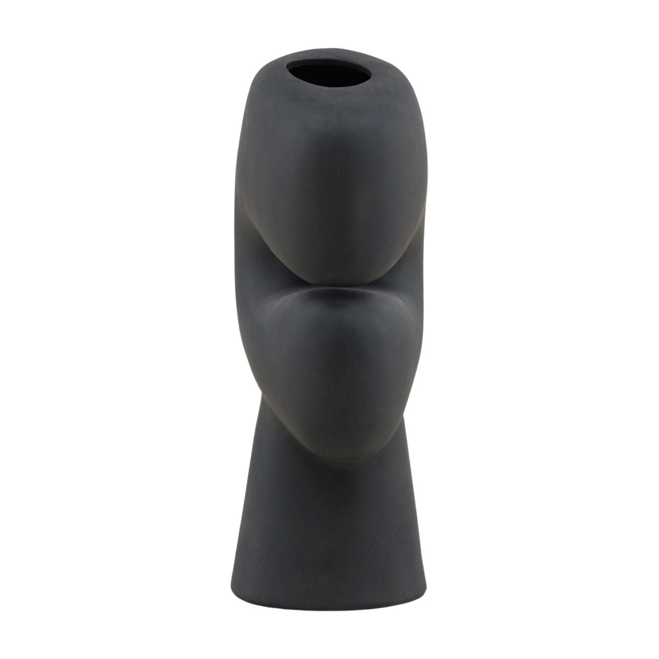Black Terracotta Vase 13 in Wide