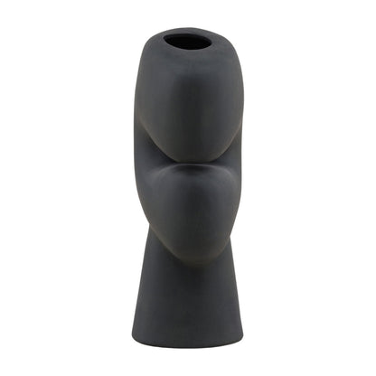 Black Terracotta Vase 13 in Wide