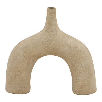 Camcrest cream terracotta vase styled on a console table, side angle