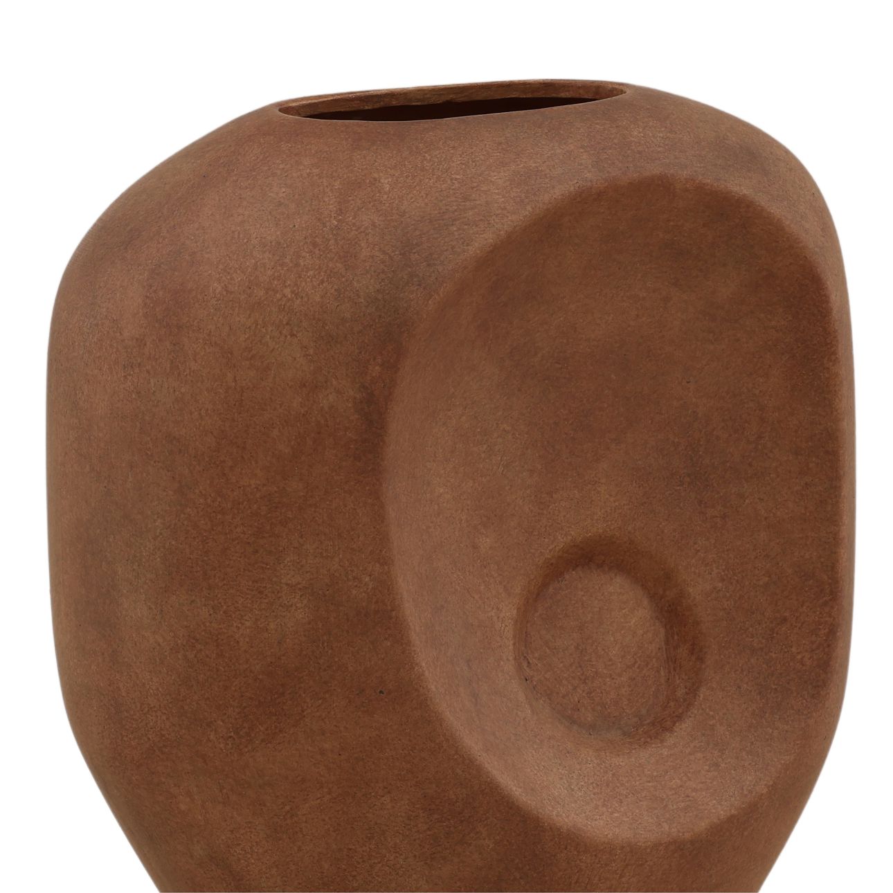 Rust Terracotta Vase 11.5 in Wide