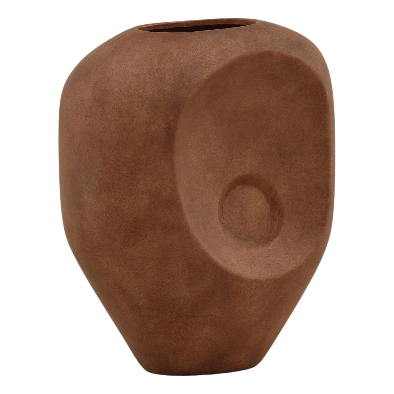 Rust Terracotta Vase 11.5 in Wide