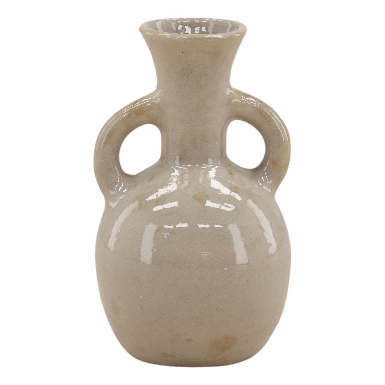 Beige Terracotta Vase 6.5 in Wide