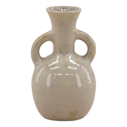 Beige Terracotta Vase 6.5 in Wide