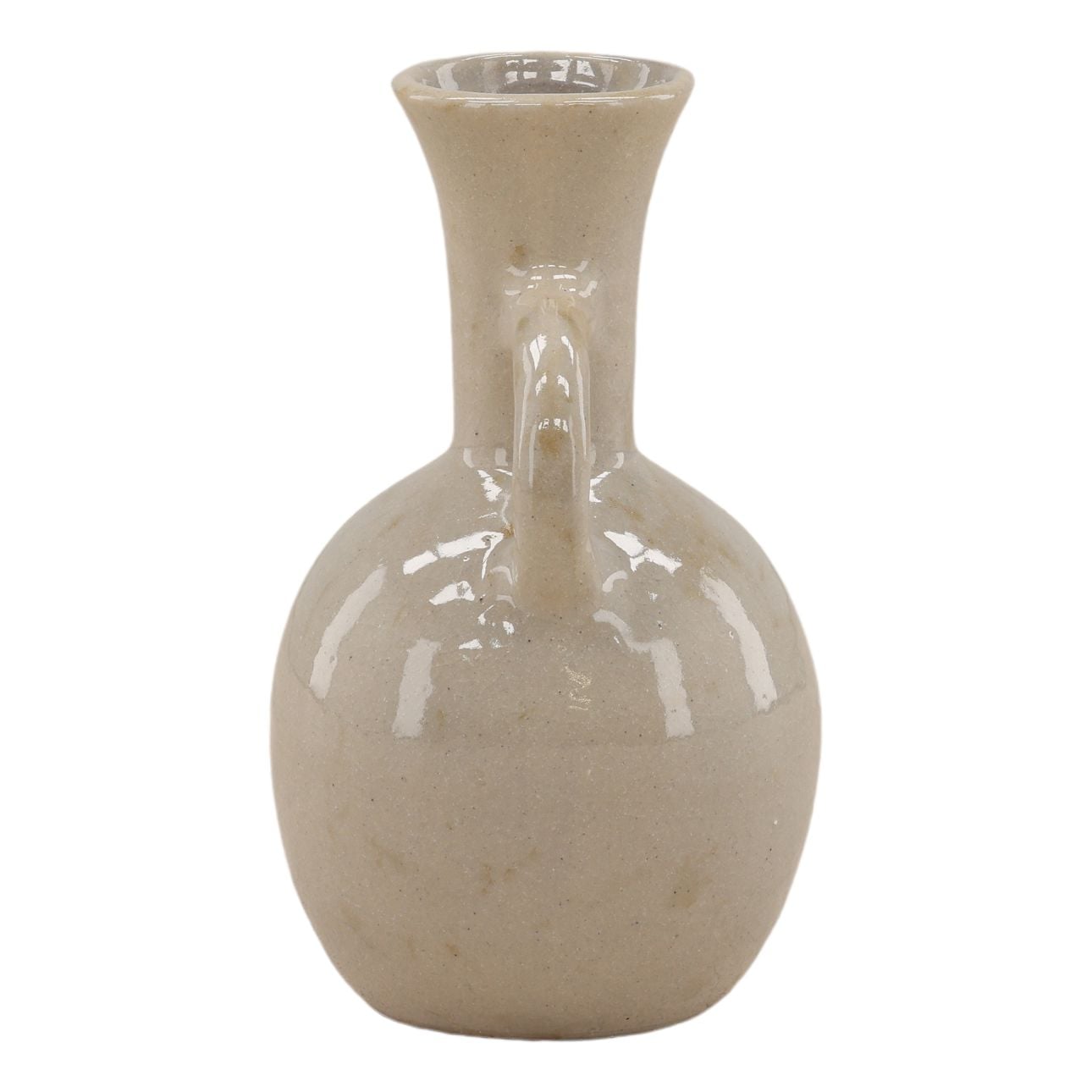 Beige Terracotta Vase 6.5 in Wide
