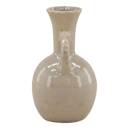 Beige Terracotta Vase 6.5 in Wide