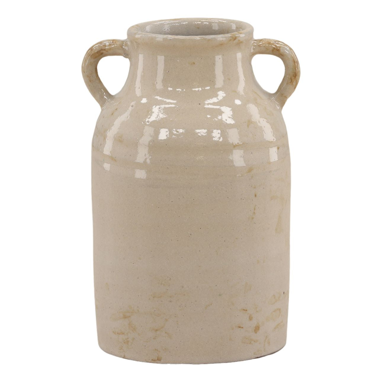 Beige Terracotta Vase 9.5 in Wide