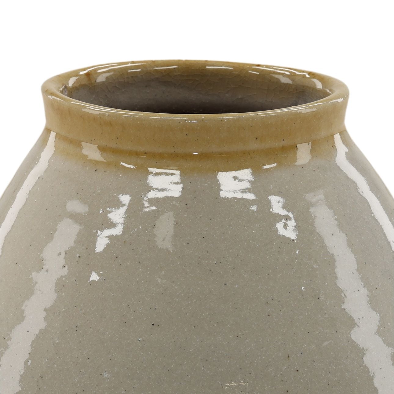 Beige Terracotta Vase 11.5 in Wide
