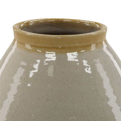 Beige Terracotta Vase 11.5 in Wide