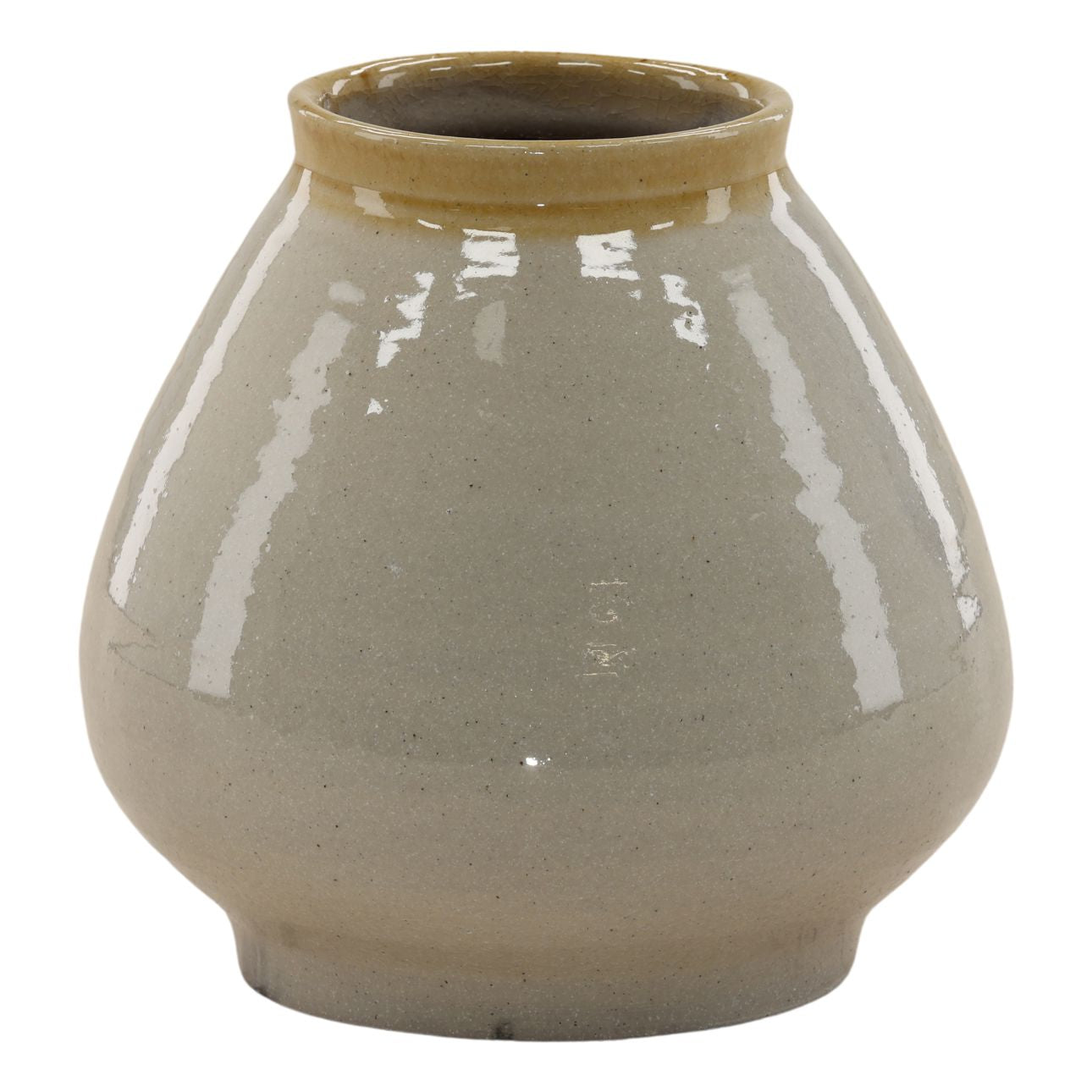 Beige Terracotta Vase 11.5 in Wide