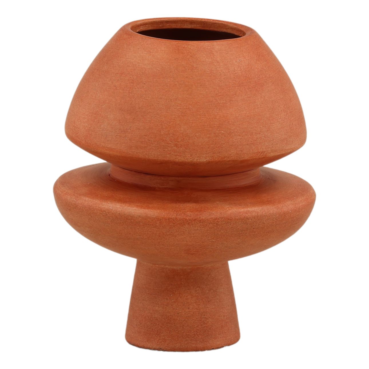 Orange Terracotta Vase 8 in Wide