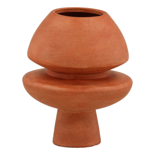 Orange Terracotta Vase 8 in Wide