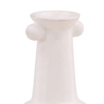 White Terracotta Vase 10 in Wide