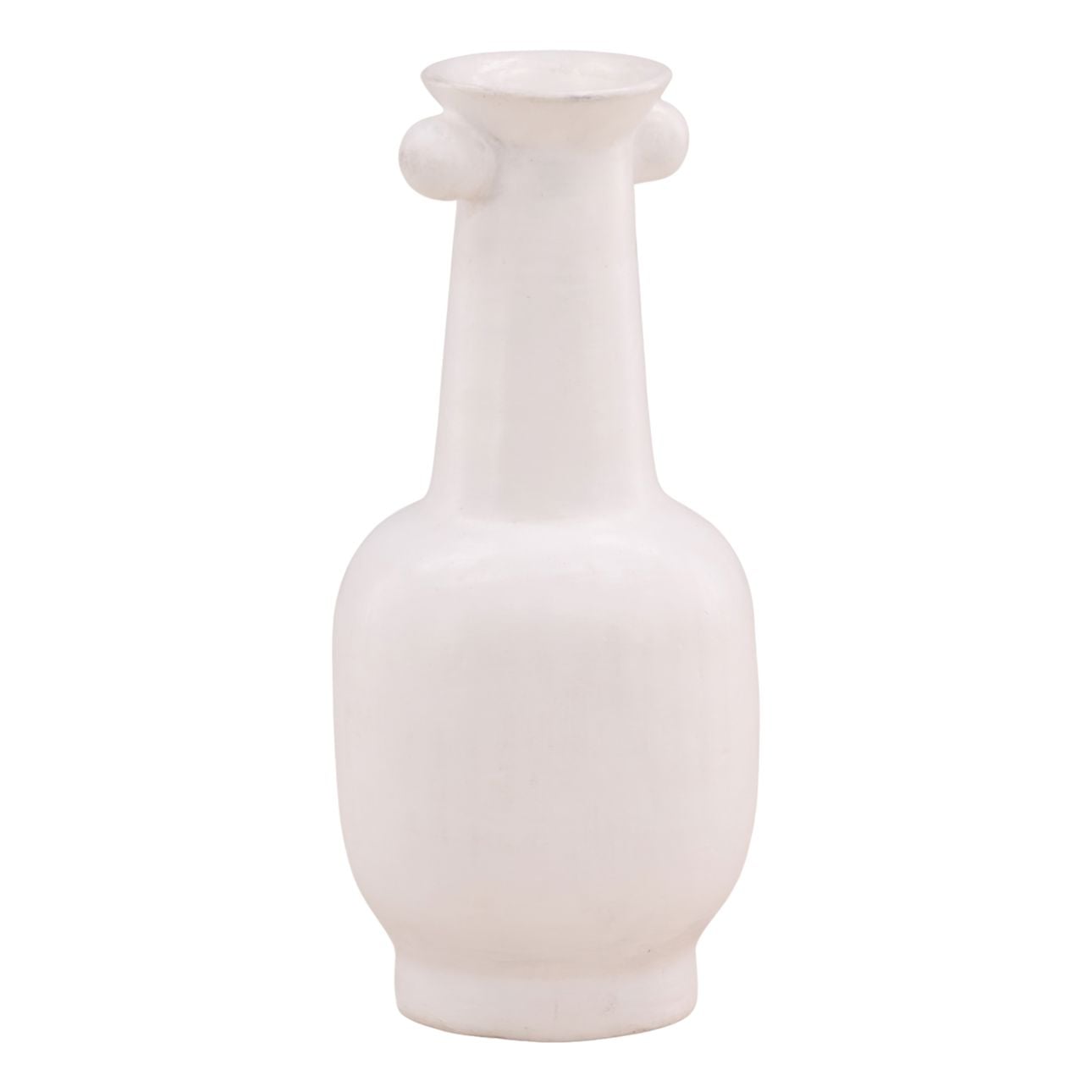 White Terracotta Vase 10 in Wide