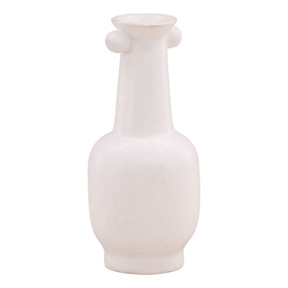 White Terracotta Vase 10 in Wide