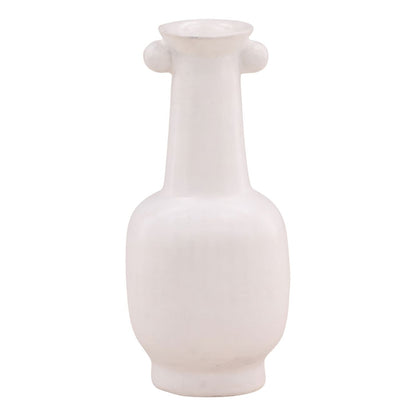 White Terracotta Vase 10 in Wide
