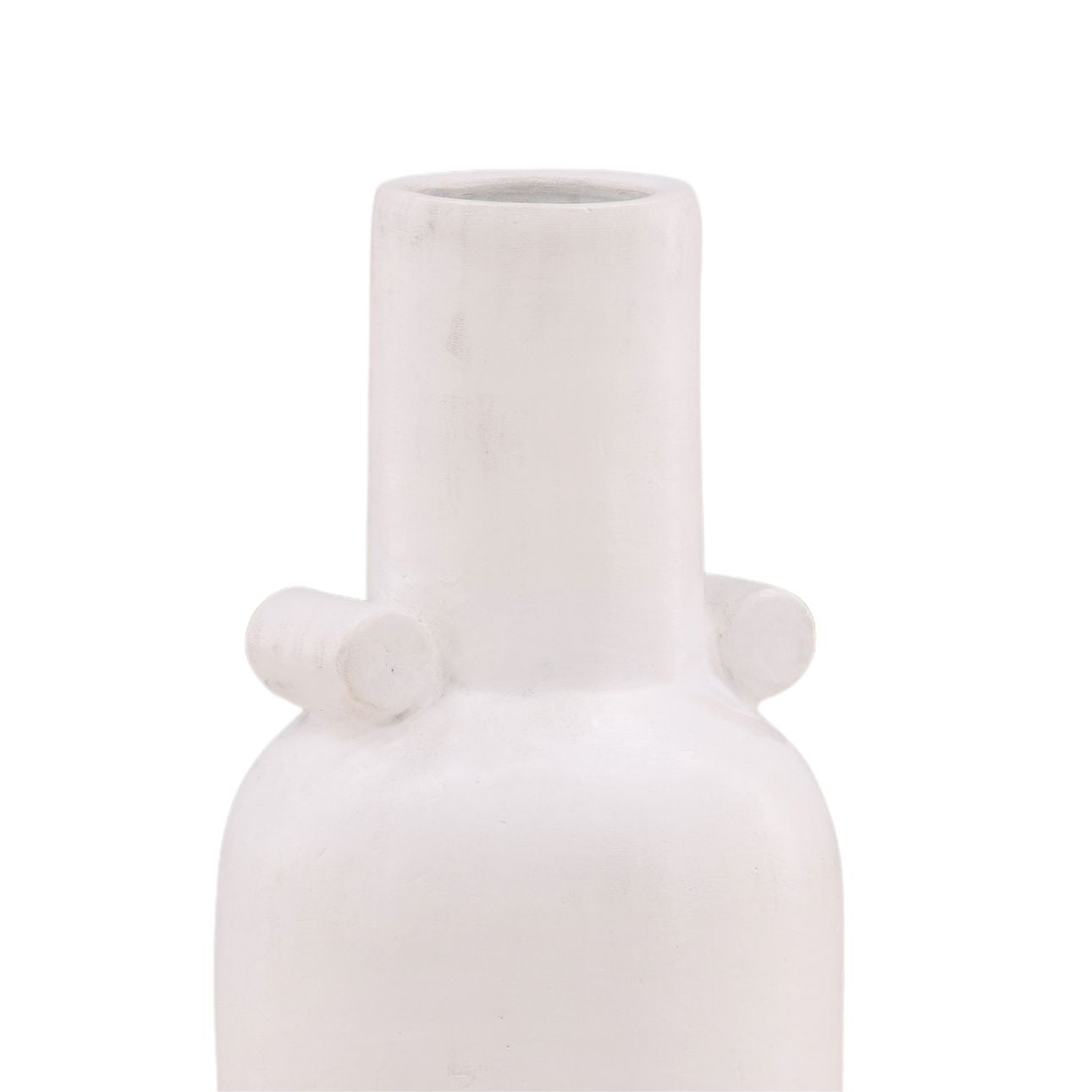 White Terracotta Vase 11 in Wide