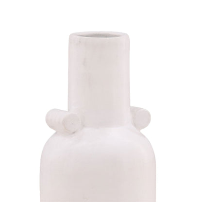 White Terracotta Vase 11 in Wide