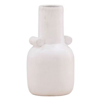 White Terracotta Vase 11 in Wide