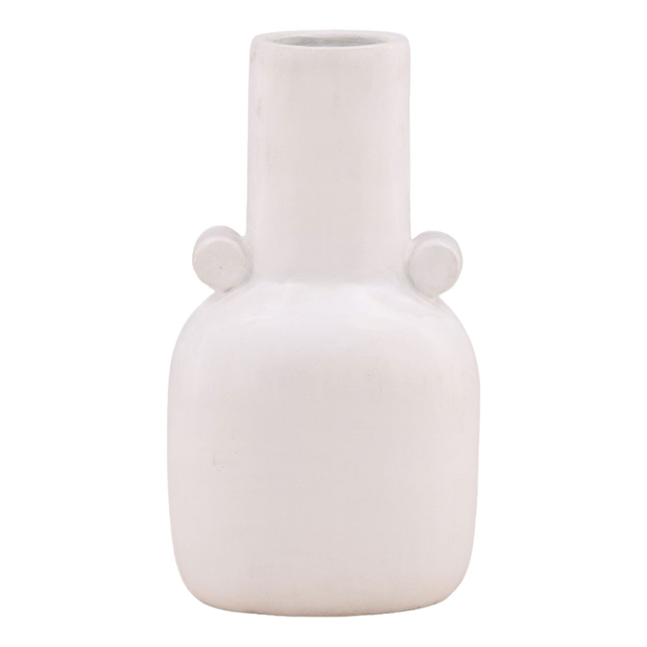 White Terracotta Vase 11 in Wide