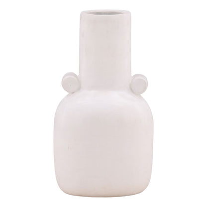 White Terracotta Vase 11 in Wide