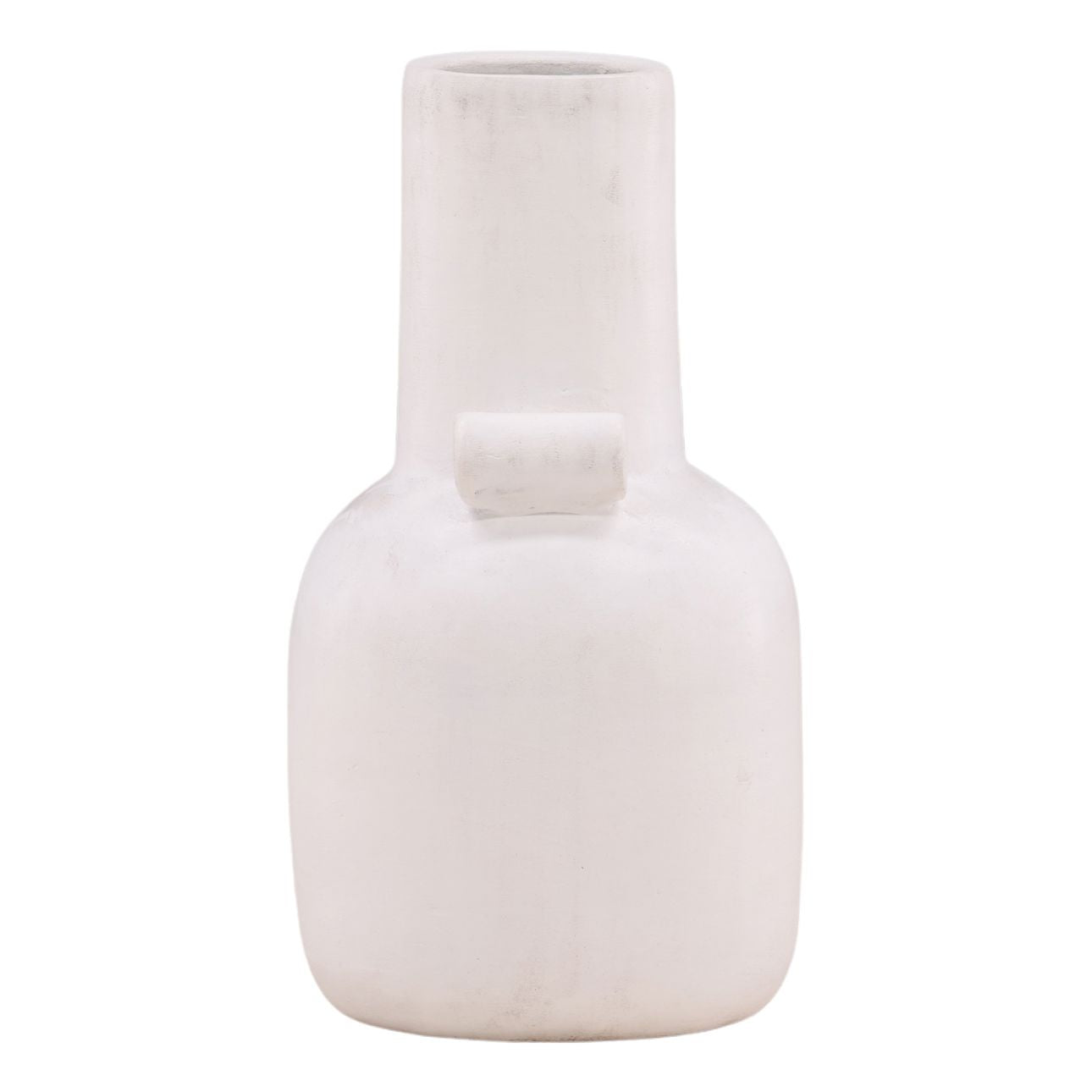 White Terracotta Vase 11 in Wide