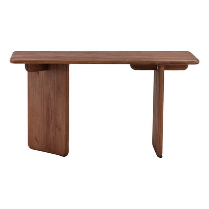 Medium Brown Mindi Wood Desk 55 in Wide