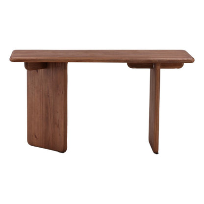 Medium Brown Mindi Wood Desk 55 in Wide