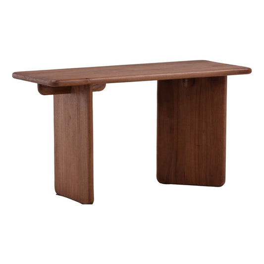 Medium Brown Mindi Wood Desk 55 in Wide