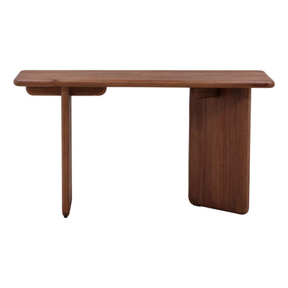 Medium Brown Mindi Wood Desk 55 in Wide