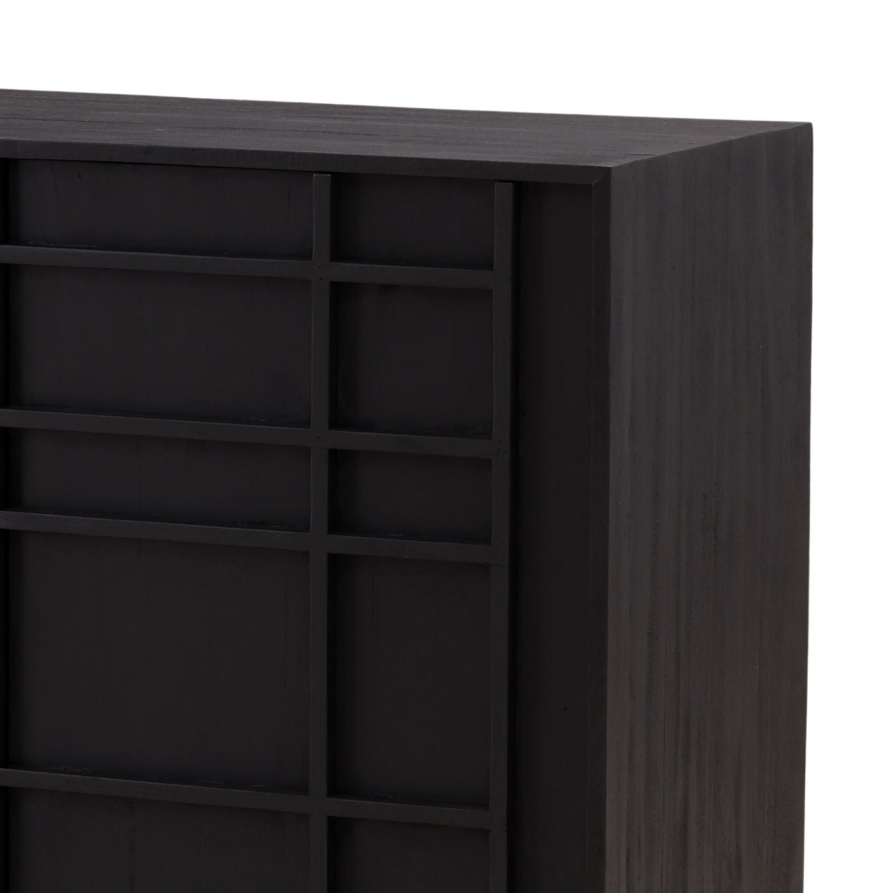 Black Mindi Wood Sideboard 86 in Wide
