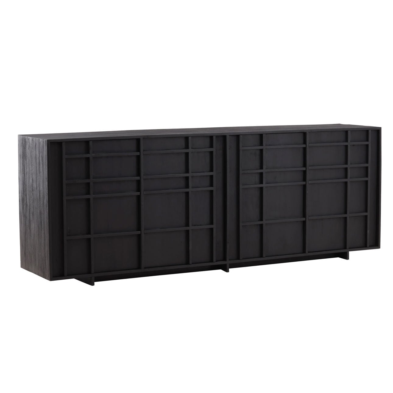 Black Mindi Wood Sideboard 86 in Wide