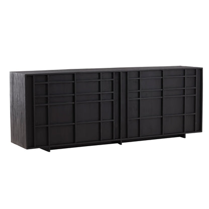 Black Mindi Wood Sideboard 86 in Wide