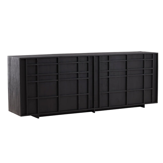 Black Mindi Wood Sideboard 86 in Wide